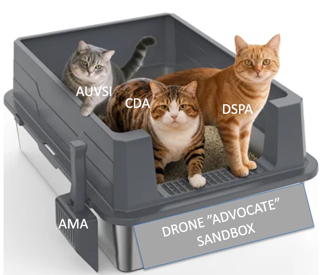 Supplied cats-in-a-sandbox illustration